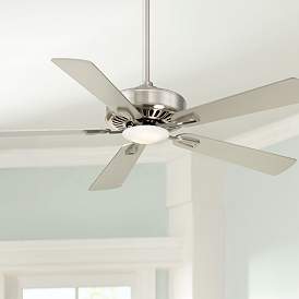 Image1 of 52" Minka Aire Contractor Nickel - Silver LED Ceiling Fan with Remote