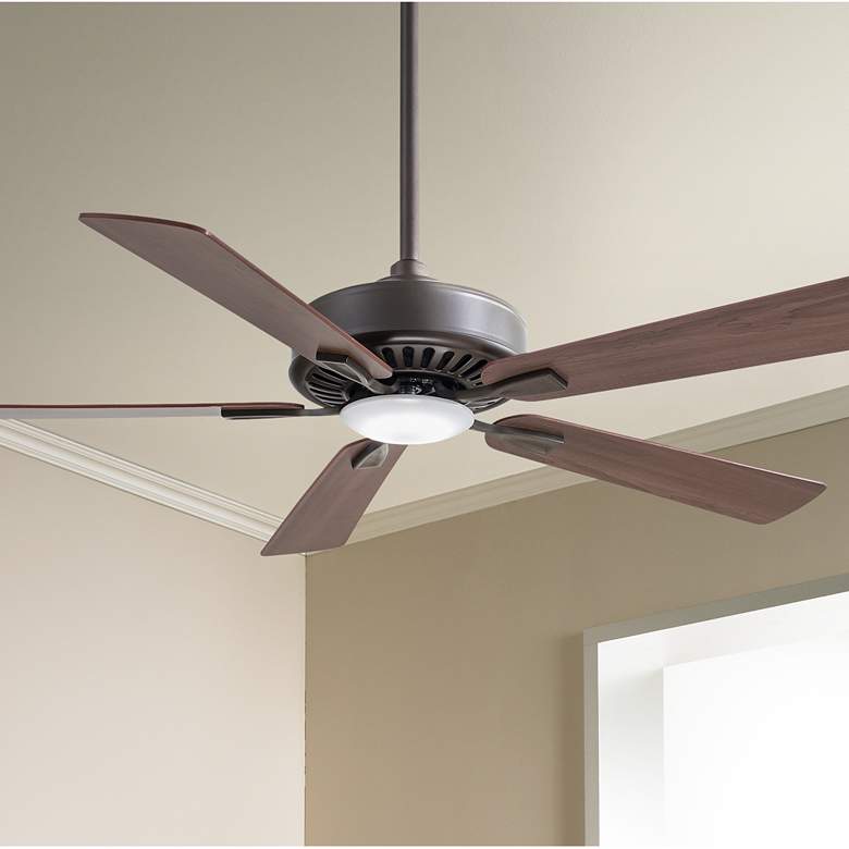 Image 1 52 inch Minka Aire Contractor Oil-Rubbed Bronze LED Fan with Remote