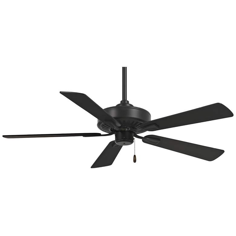 Image 1 52 inch Minka Aire Contractor Plus Coal Black Ceiling Fan with Pull Chain