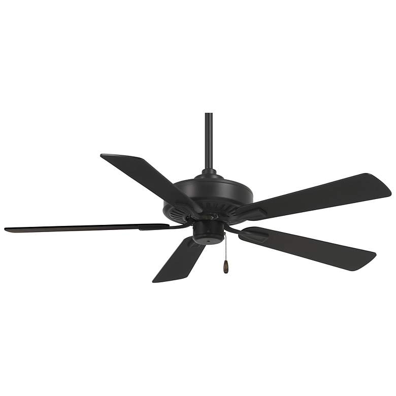 Image 2 52" Minka Aire Contractor Plus Coal Black Ceiling Fan with Pull Chain