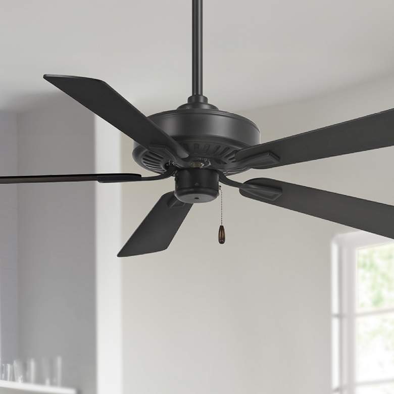 Image 1 52" Minka Aire Contractor Plus Coal Black Ceiling Fan with Pull Chain