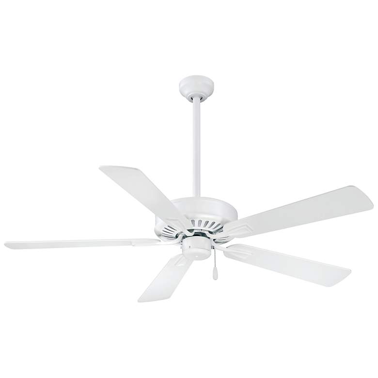 Image 1 52" Minka Aire Contractor Plus Flat White Ceiling Fan with Pull Chain