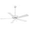 52" Minka Aire Contractor Plus Flat White Ceiling Fan with Pull Chain
