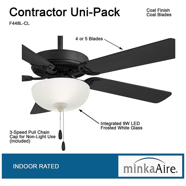 Image 4 52" Minka Aire Contractor Uni-Pack Coal LED Pull Chain Ceiling Fan more views
