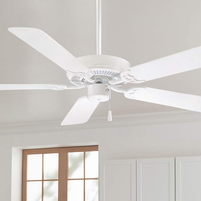 Image 1 52" Minka Aire Contractor White Indoor Ceiling Fan with Pull Chain