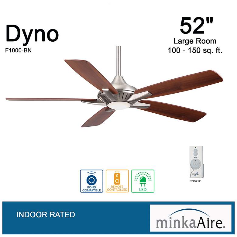 Image 7 52" Minka Aire DYNO Brushed Nickel Ceiling Fan with Remote more views