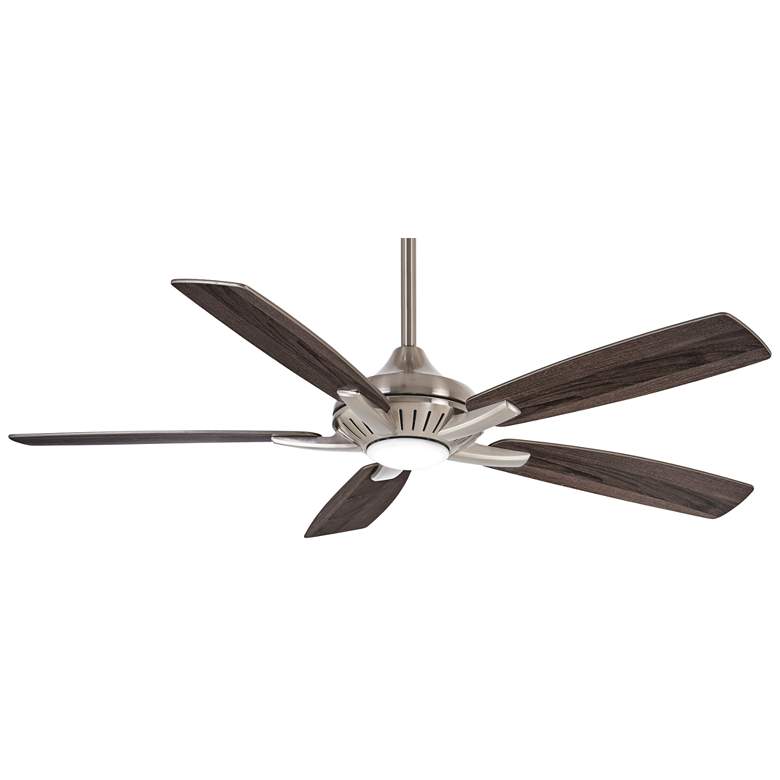 Image 2 52" Minka Aire Dyno Brushed Nickel Wood LED Ceiling Fan with Remote