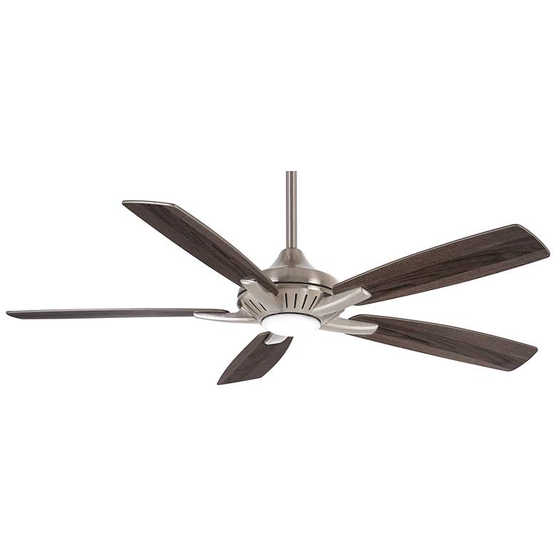 Image 2 52" Minka Aire Dyno Brushed Nickel Wood LED Ceiling Fan with Remote