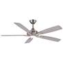 52" Minka Aire Dyno Brushed Nickel Wood LED Ceiling Fan with Remote