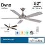 52" Minka Aire Dyno Brushed Nickel Wood LED Ceiling Fan with Remote