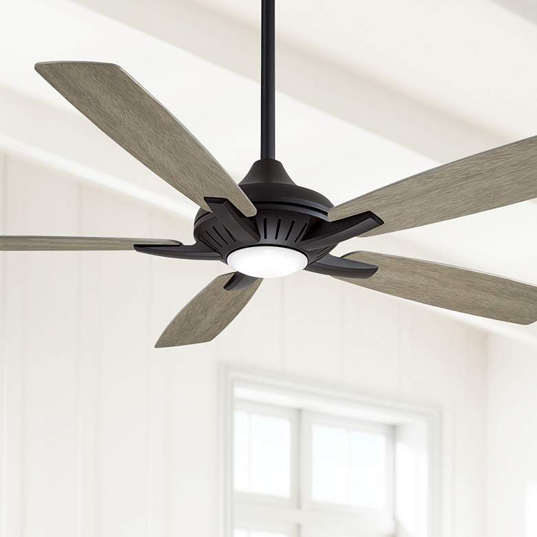 Image 1 52 inch Minka Aire Dyno Coal Black LED Ceiling Fan with Remote Control