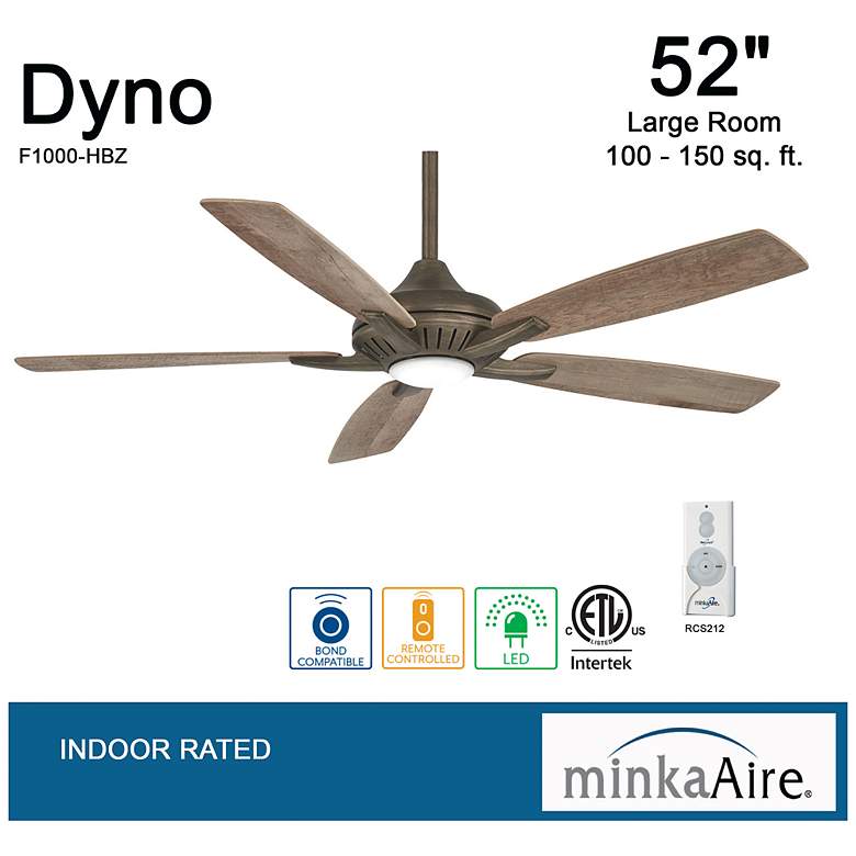 Image 6 52" Minka Aire Dyno Heirloom Bronze LED Ceiling Fan with Remote more views