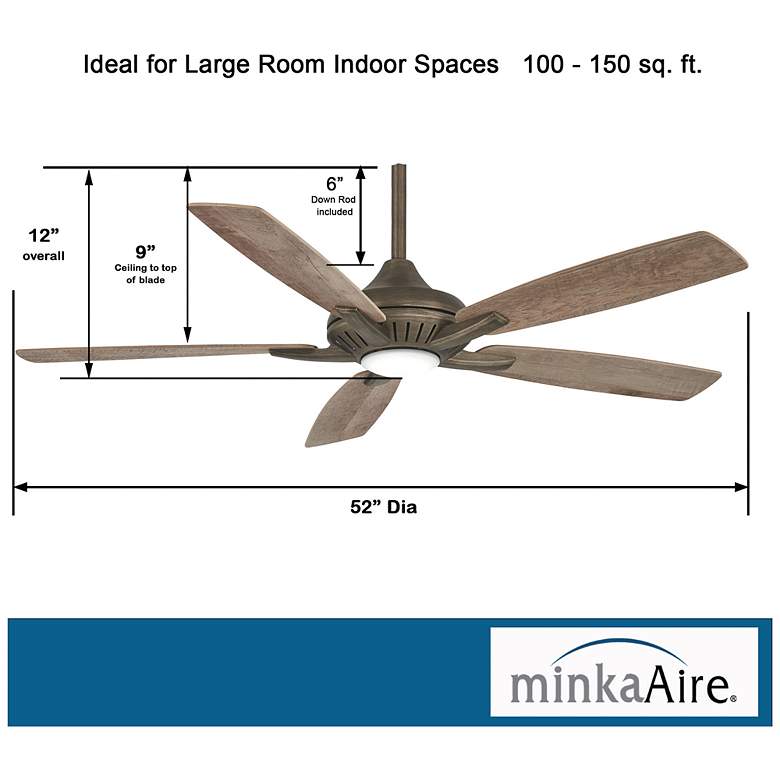 Image 7 52" Minka Aire Dyno Heirloom Bronze LED Ceiling Fan with Remote more views