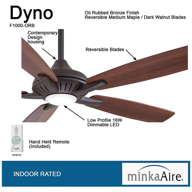 Image 7 52" Minka Aire DYNO Oil-Rubbed Bronze Ceiling Fan with Remote more views