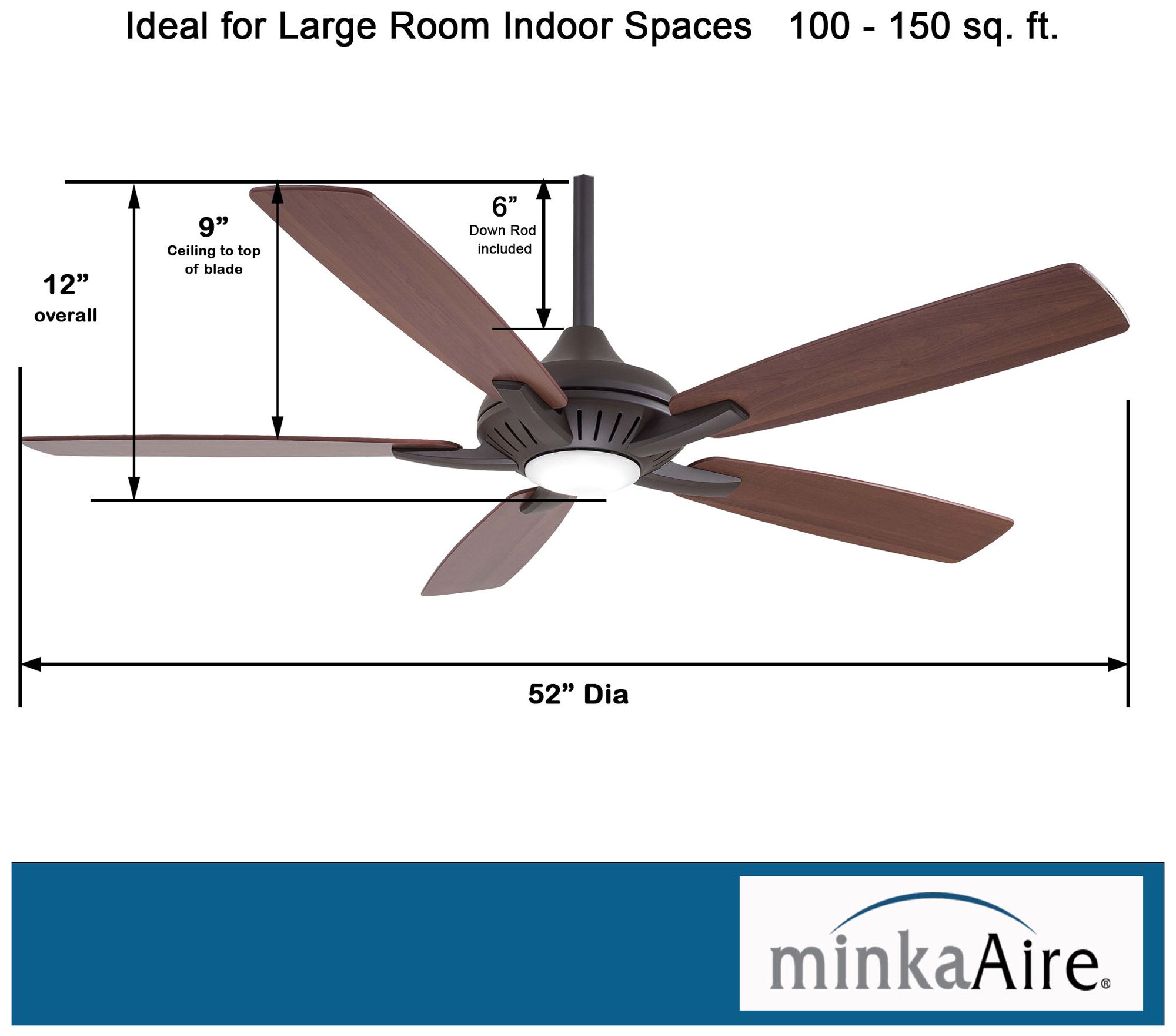 52" Minka Aire DYNO Oil-Rubbed Bronze Ceiling Fan with Remote