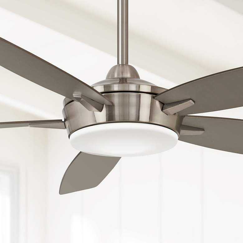 52&quot; Minka Aire Espace Brushed Nickel LED Ceiling Fan with Remote