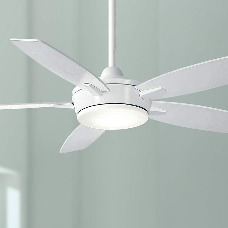 52&quot; Minka Aire Espace White LED Ceiling Fan with Remote Control