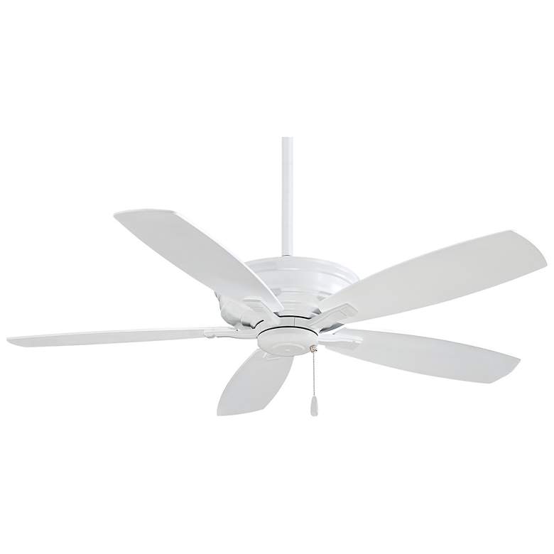 Image 2 52 inch Minka Aire Kafe White Pull Chain Ceiling Fan