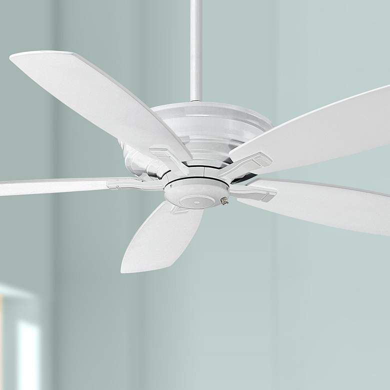 Image 1 52 inch Minka Aire Kafe White Pull Chain Ceiling Fan