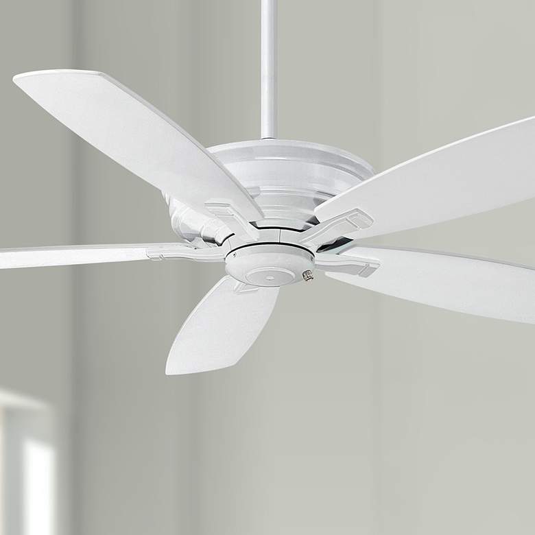 Image 1 52 inch Minka Aire Kafe White Pull Chain Ceiling Fan