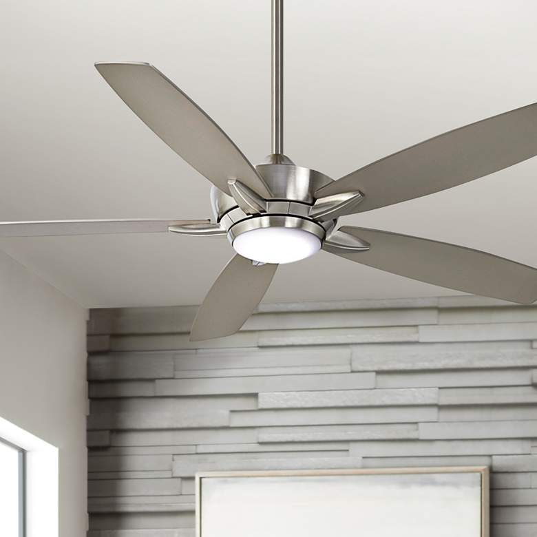 Image 1 52" Minka Aire Kelvyn Brushed Nickel CCT LED Ceiling Fan with Remote