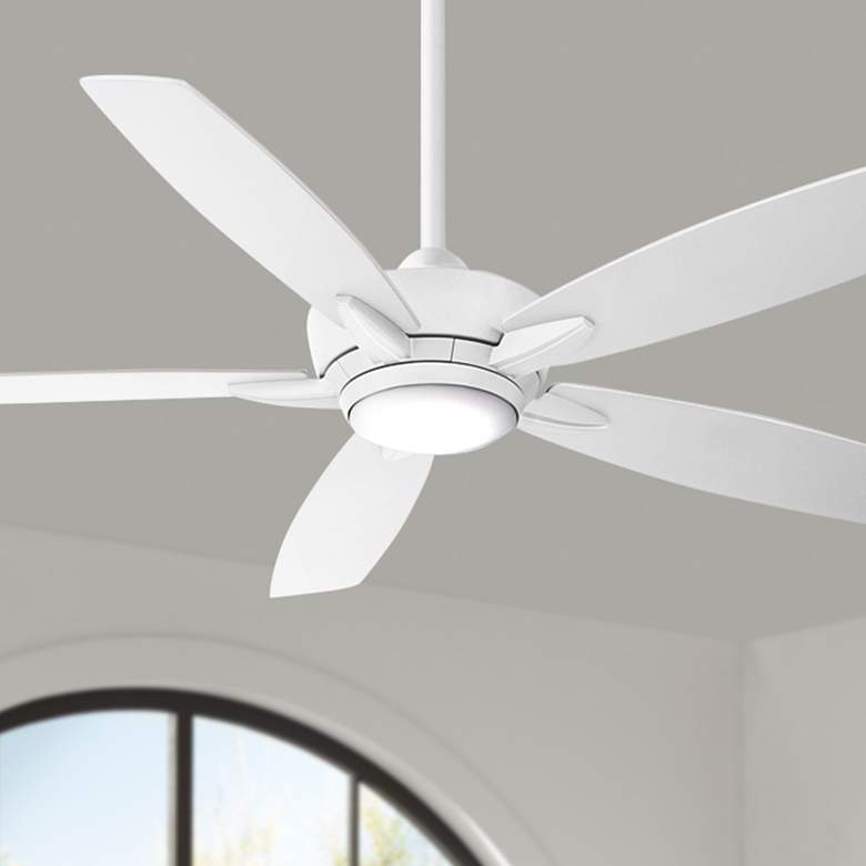 Image 1 52 inch Minka Aire Kelvyn Flat White CCT LED Ceiling Fan with Remote