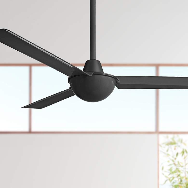 Image 1 52 inch Minka Aire Kewl Indoor Modern Black Ceiling Fan with Wall Control