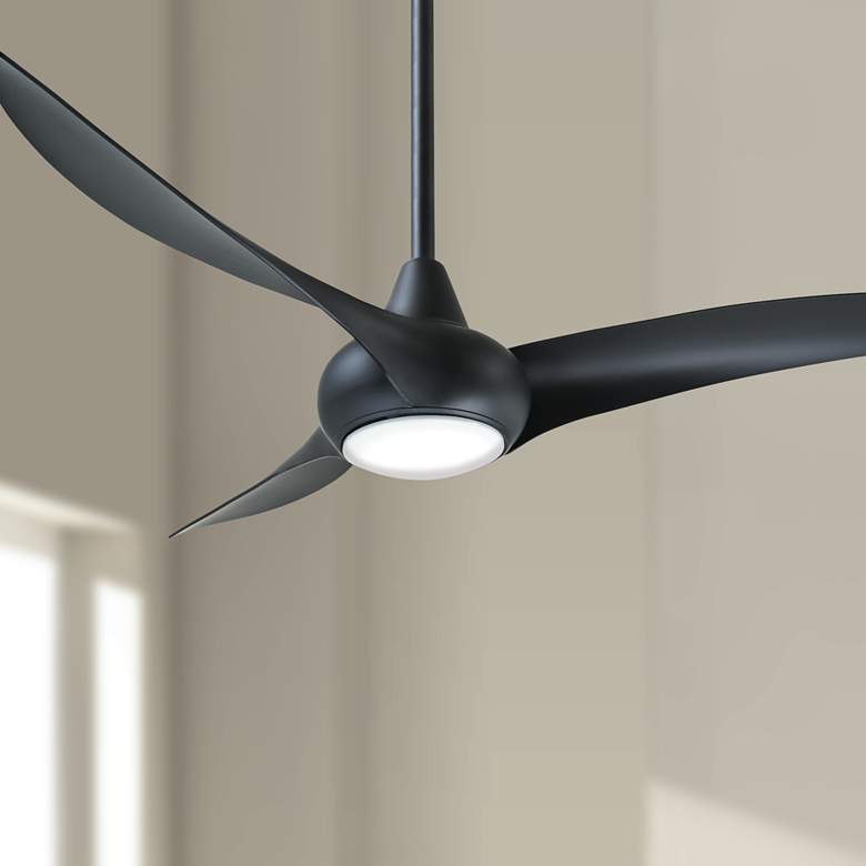 Image 1 52 inch Minka Aire Light Wave Coal LED Ceiling Fan with Remote