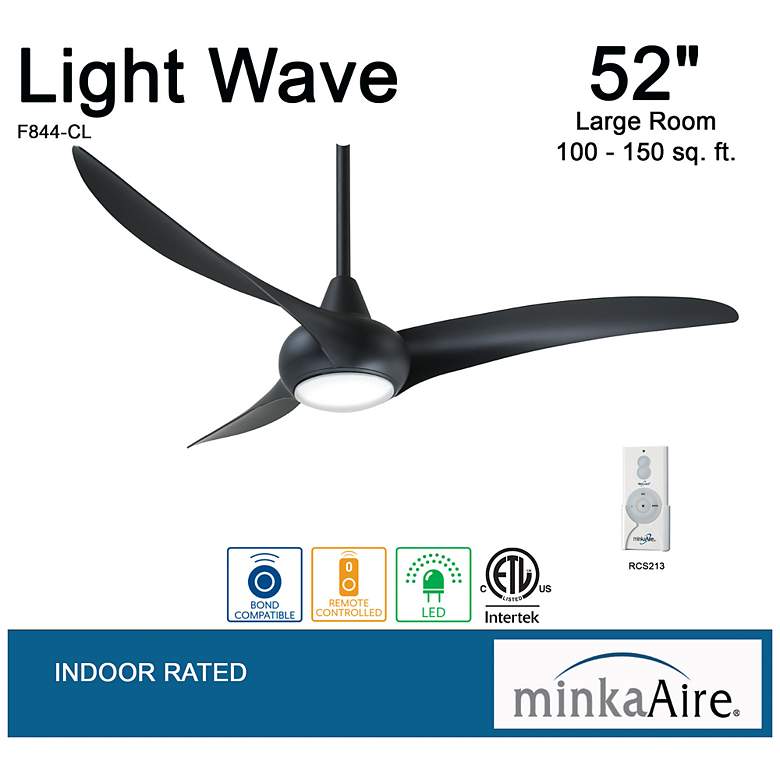 Image 7 52" Minka Aire Light Wave Coal LED Ceiling Fan with Remote more views