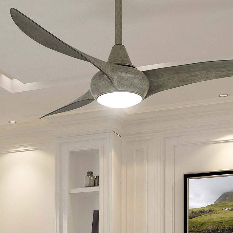 Image 1 52" Minka Aire Light Wave Driftwood LED Ceiling Fan with Remote