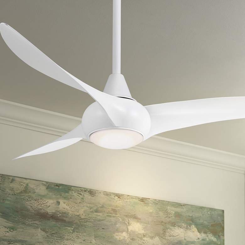 Image 1 52 inch Minka Aire Light Wave Modern White Ceiling Fan with Remote Control