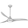 52" Minka Aire Light Wave Silver Modern Ceiling Fan with Remote