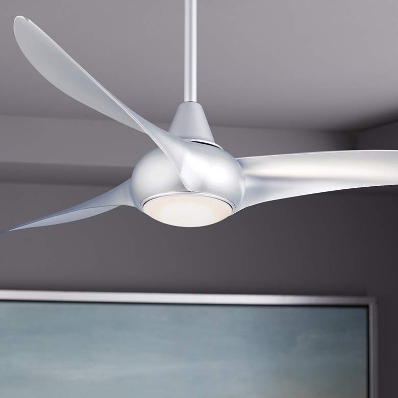 Image 1 52 inch Minka Aire Light Wave Silver Modern Ceiling Fan with Remote