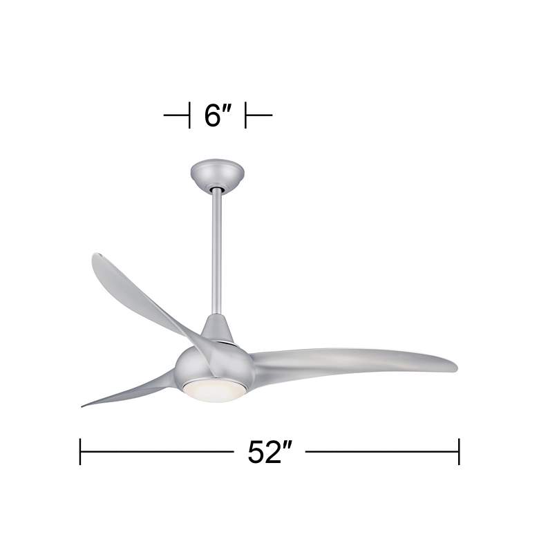 Image 6 52" Minka Aire Light Wave Silver Modern Ceiling Fan with Remote more views