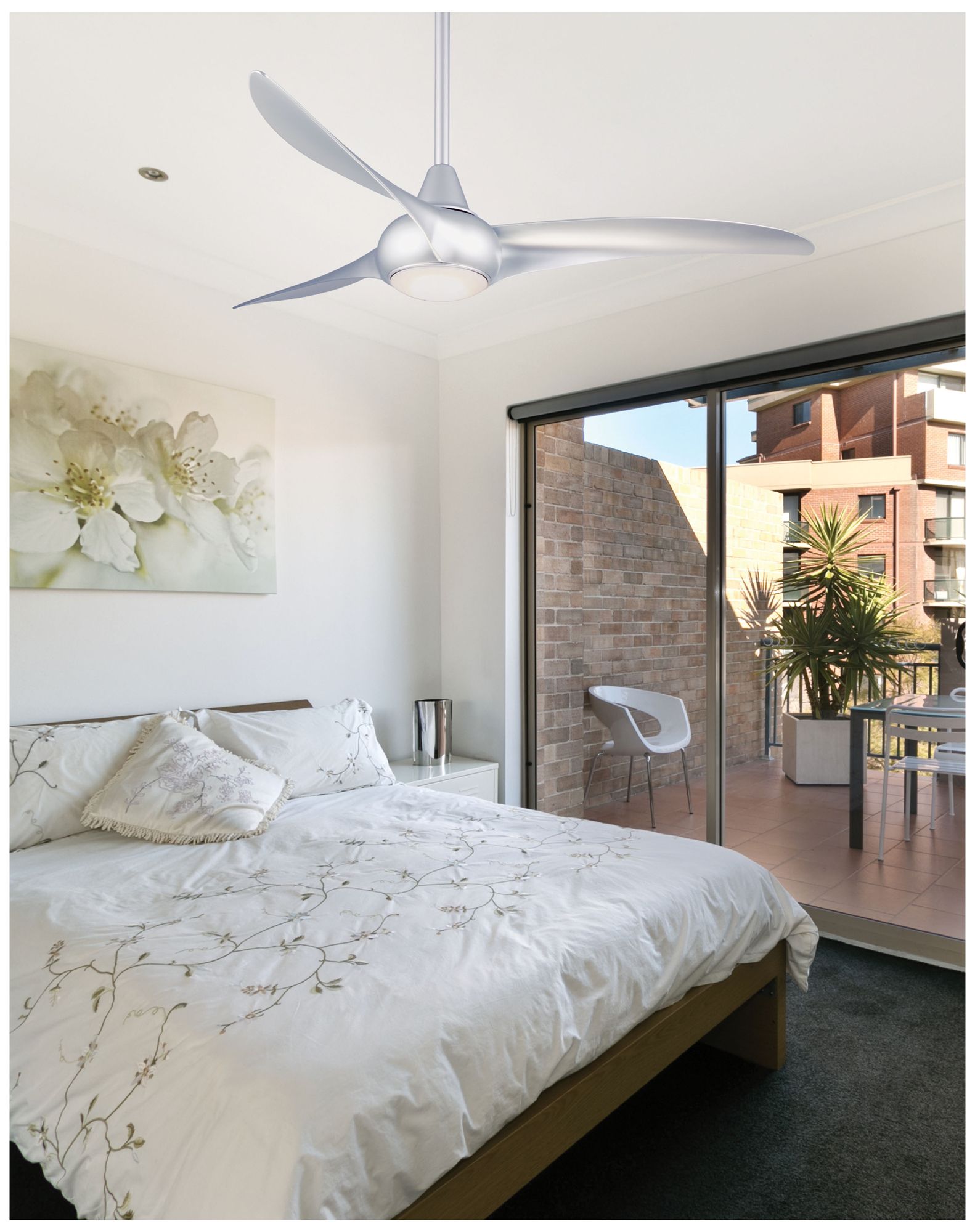 52" Minka Aire Light Wave Silver Modern Ceiling Fan with Remote