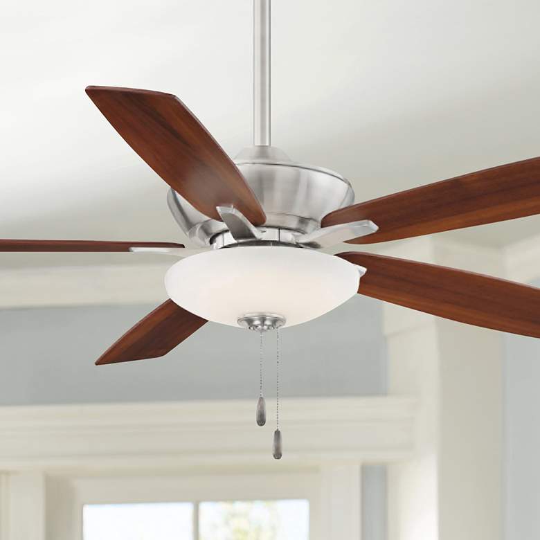 Image 1 52" Minka Aire Minute Brushed Nickel LED Ceiling Fan with Pull Chain