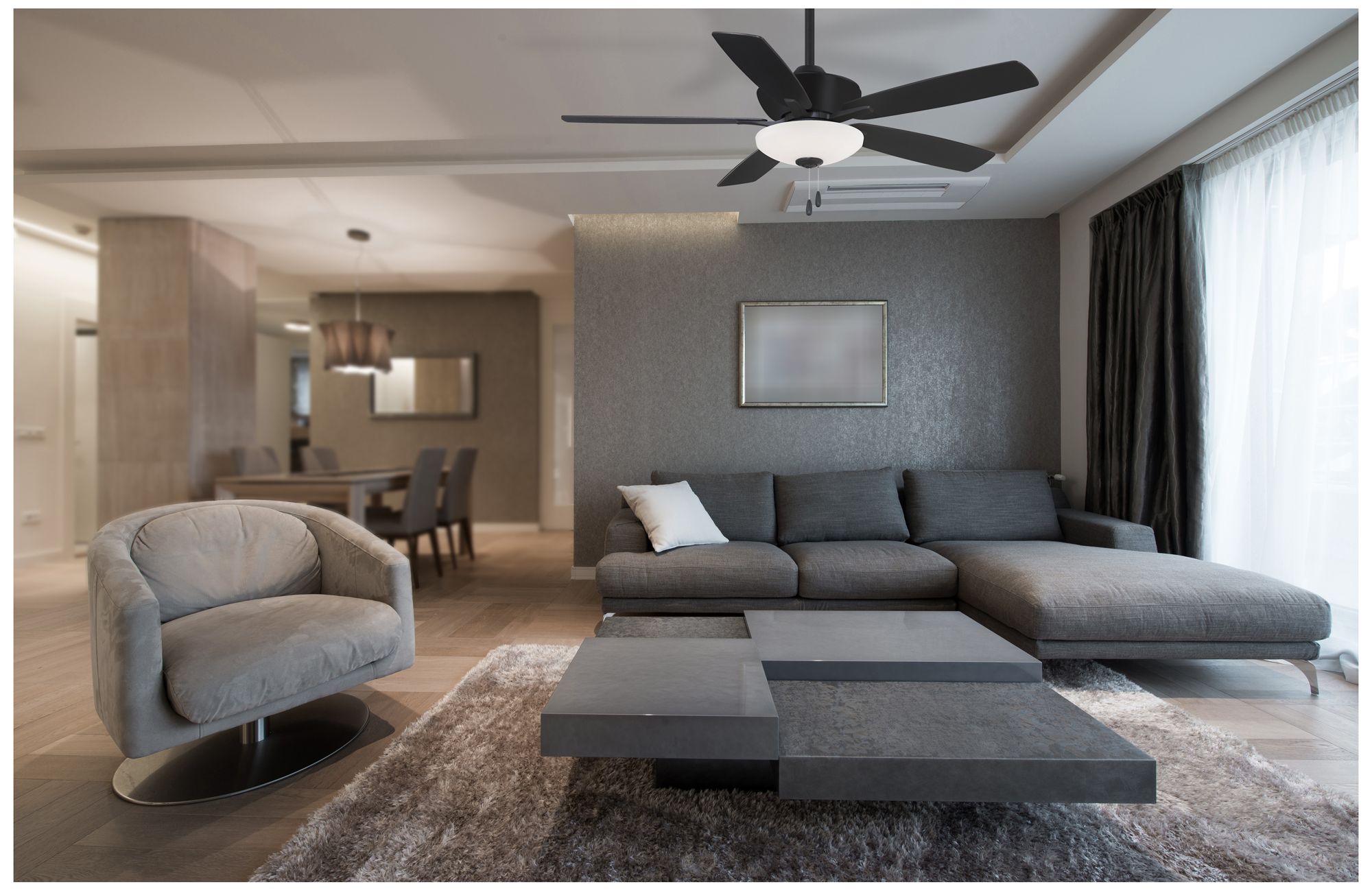 Image 6 52" Minka Aire Minute Coal Finish Indoor LED Pull Chain Ceiling Fan more views