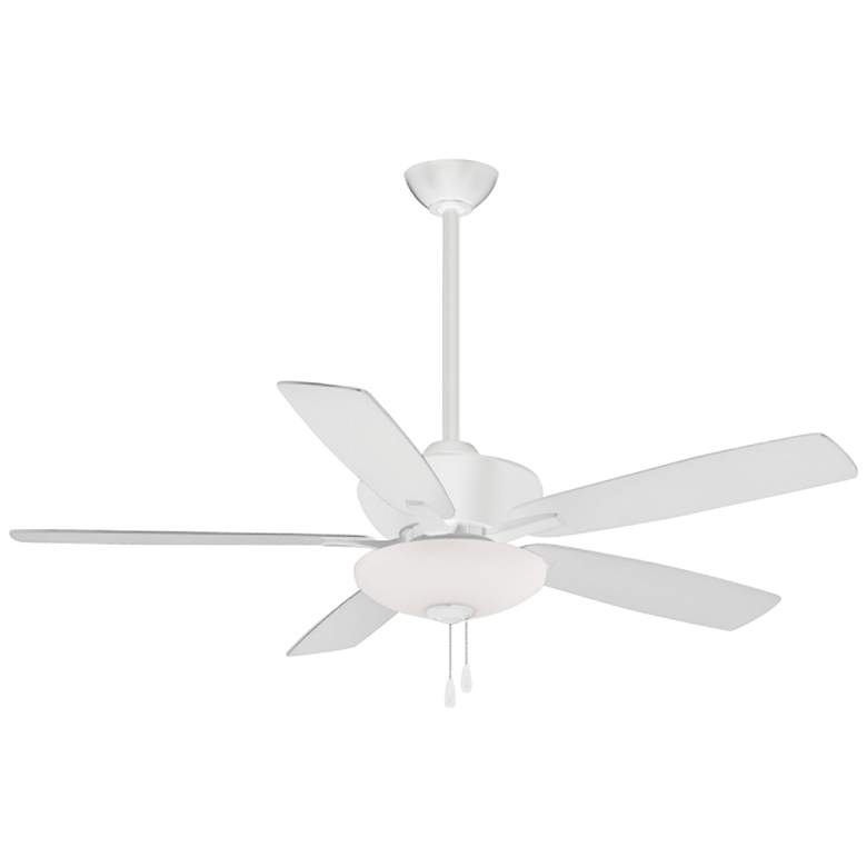 Image 2 52 inch Minka Aire Minute Flat White Indoor Pull Chain LED Ceiling Fan