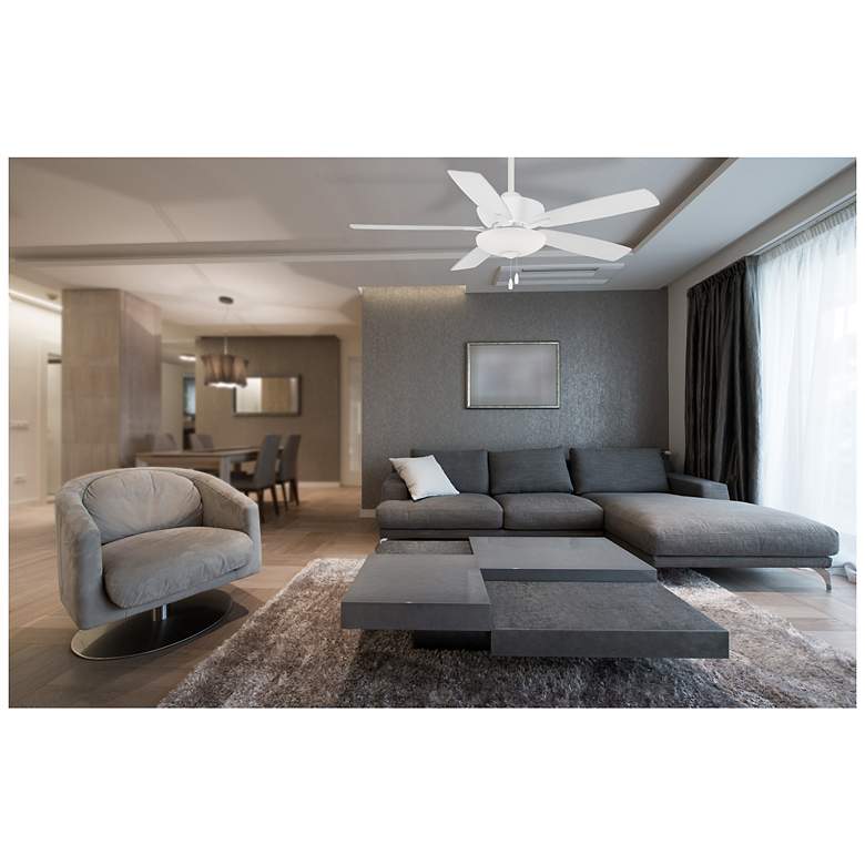 Image 7 52" Minka Aire Minute Flat White Indoor Pull Chain LED Ceiling Fan more views