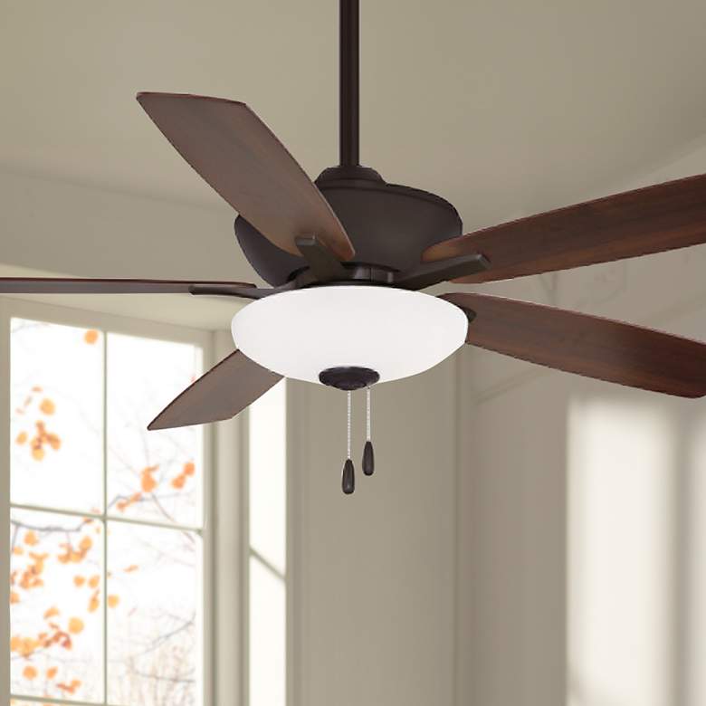 Image 1 52" Minka Aire Minute Oil-Rubbed Bronze LED Pull Chain Ceiling Fan