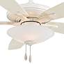 52" Minka Aire Mojo Bone White LED Ceiling Fan with Pull Chain