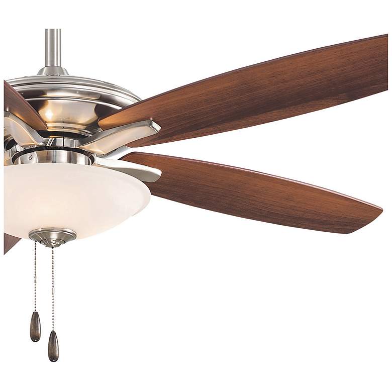 Image 3 52" Minka Aire Mojo Brushed Nickel LED Ceiling Fan with Pull Chain more views