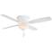 52" Minka Aire Mojo II White Finish LED Light Pull Chain Ceiling Fan