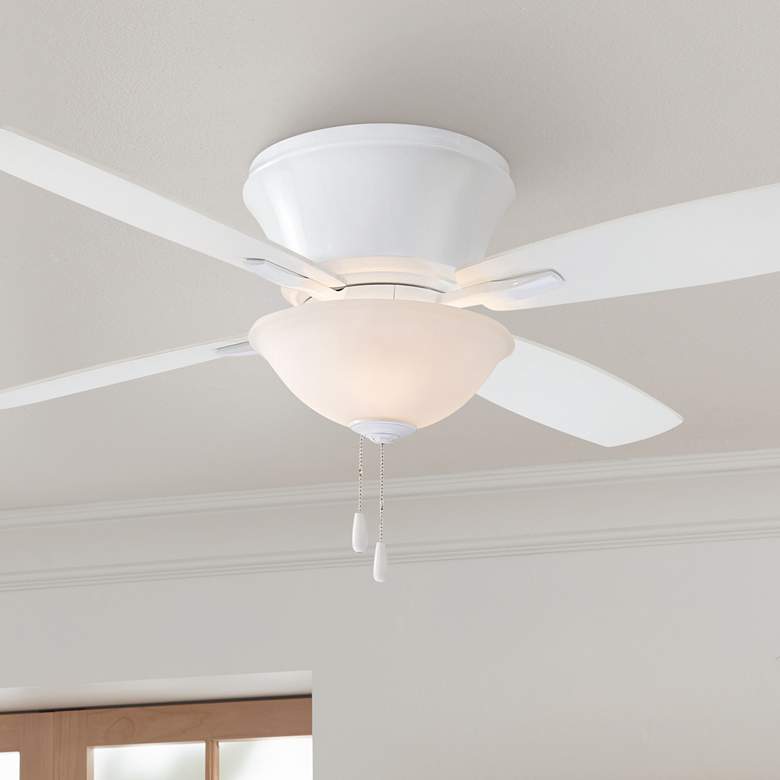 Image 1 52 inch Minka Aire Mojo II White Finish LED Light Pull Chain Ceiling Fan