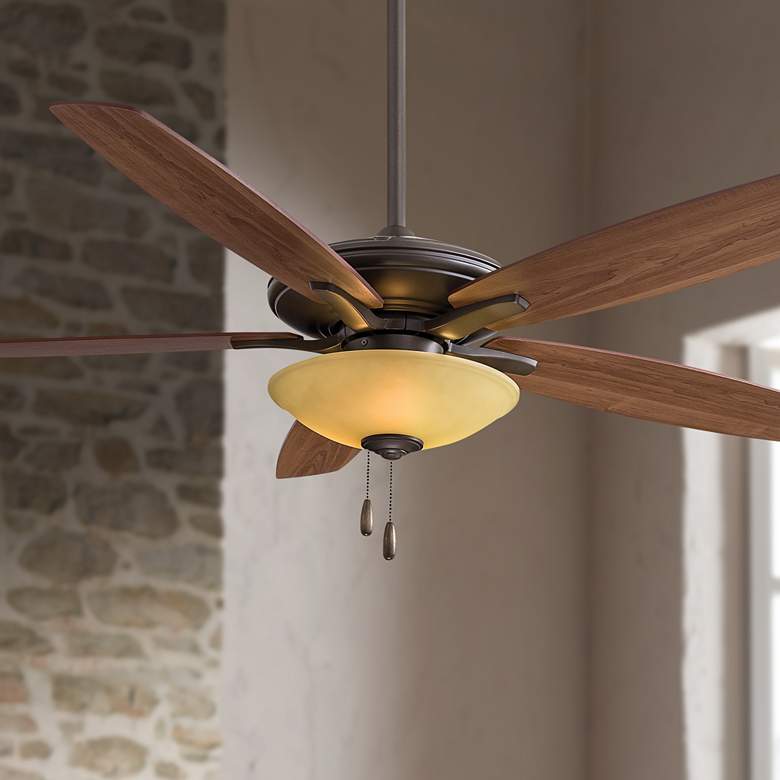 Image 1 52 inch Minka Aire Mojo Oil Rubbed Bronze LED Ceiling Fan with Pull Chain