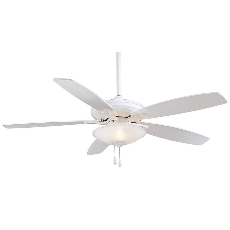 Image 2 52 inch Minka Aire Mojo White LED Ceiling Fan with Pull Chain