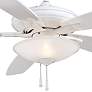 52" Minka Aire Mojo White LED Ceiling Fan with Pull Chain