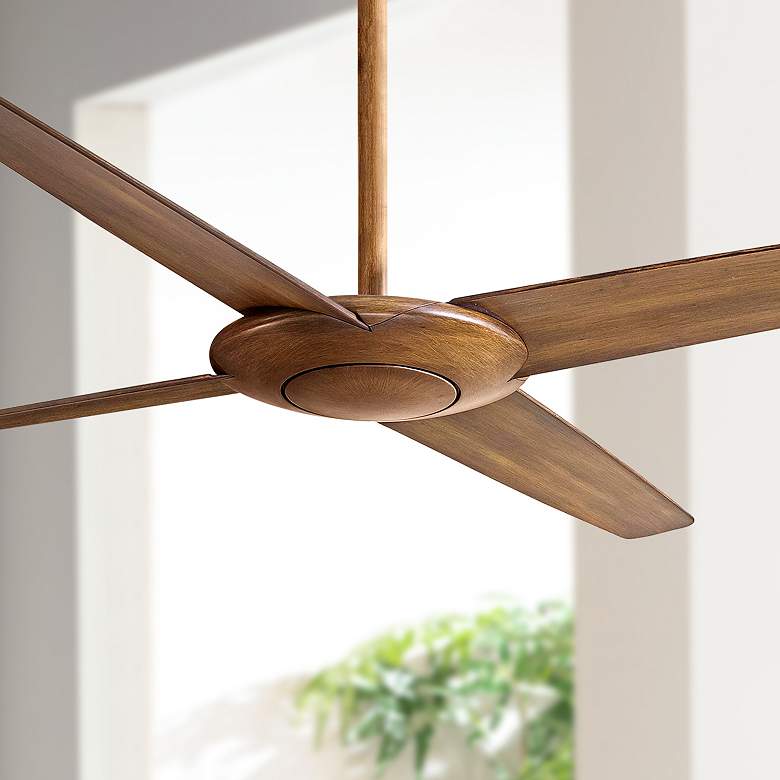 Image 1 52 inch Minka Aire Pancake 4-Blade Koa Indoor Ceiling Fan with Remote