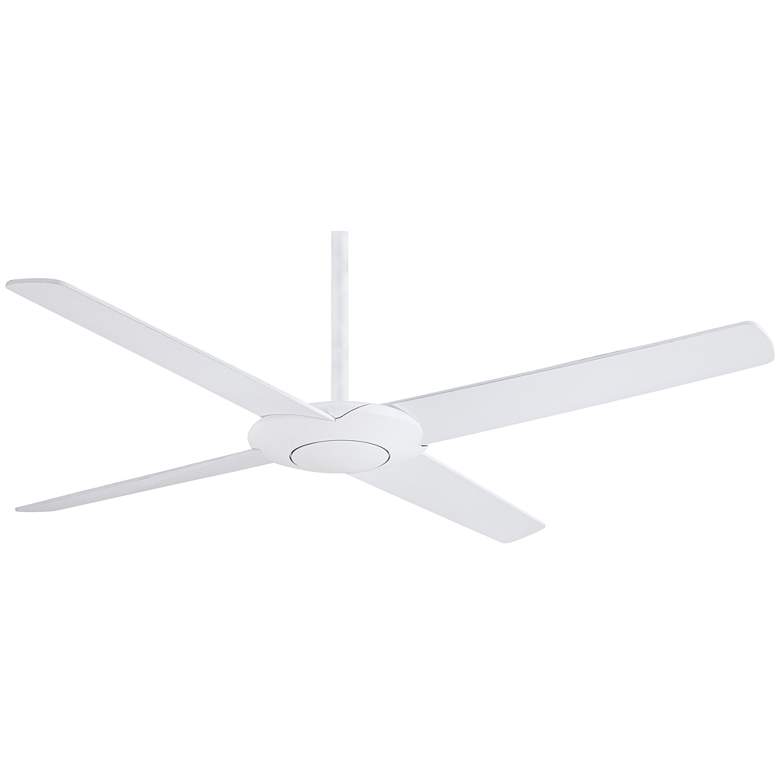Image 2 52 inch Minka Aire Pancake Flat White Modern Ceiling Fan with Remote