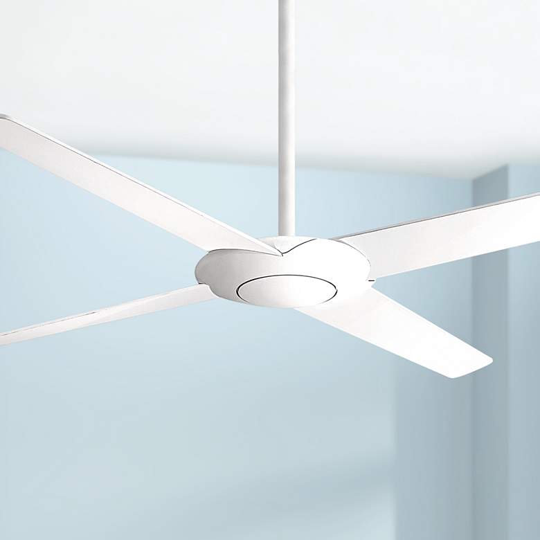 Image 1 52" Minka Aire Pancake Flat White Modern Ceiling Fan with Remote